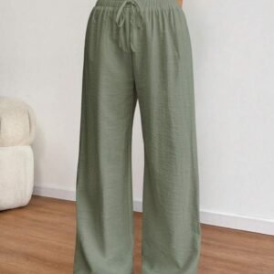 بنطلون كتان برباط